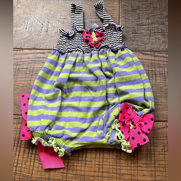 Peaches & Cream striped romper size 3 months - Picture 1 of 2